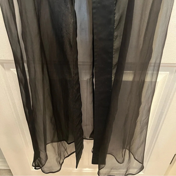 Legatte Vintage Sheer Black Embroidered Long Line Vest. Size 10. - Picture 7 of 16